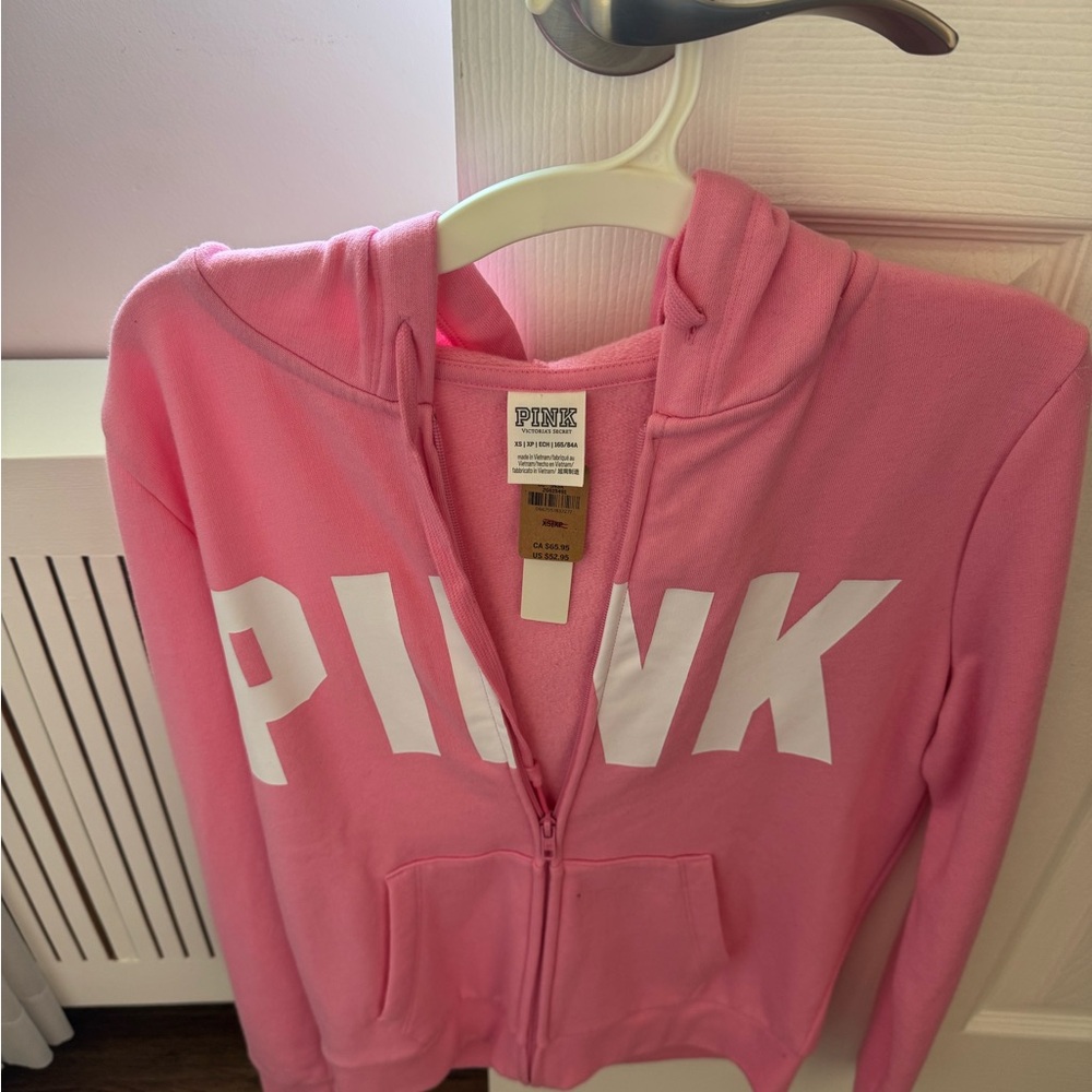 Pink Zip Up Sweatshirt